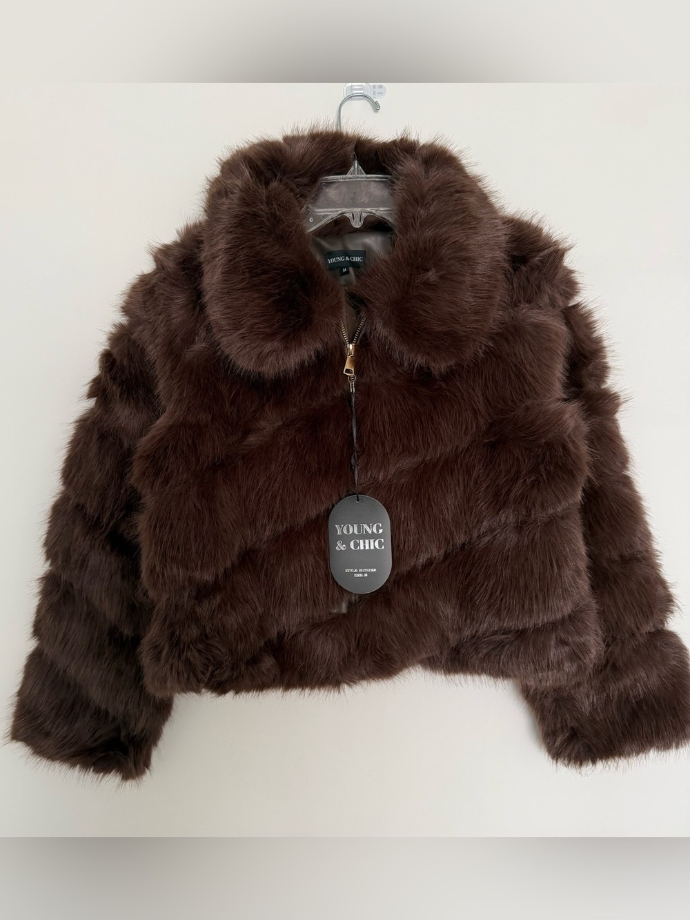 Women's Dark Brown Faux Fur Teddy Jacket